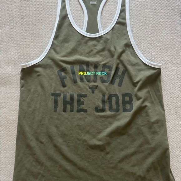 Project Rock Under Armour Green and White Athletic Tank - Picture 1 of 3